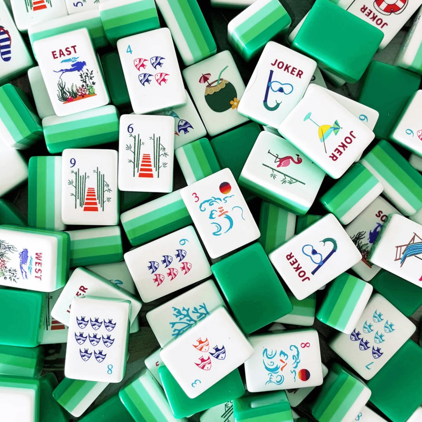 Tropical Beach Vacation Mahjong Set