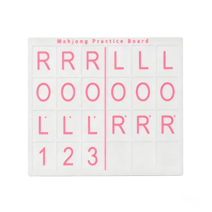 White 3D printed PLA American Mahjong practice board featuring pink lettering, a top title, and a pink center divider line for Charleston passing.