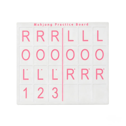 White 3D printed PLA American Mahjong practice board featuring pink lettering, a top title, and a pink center divider line for Charleston passing.